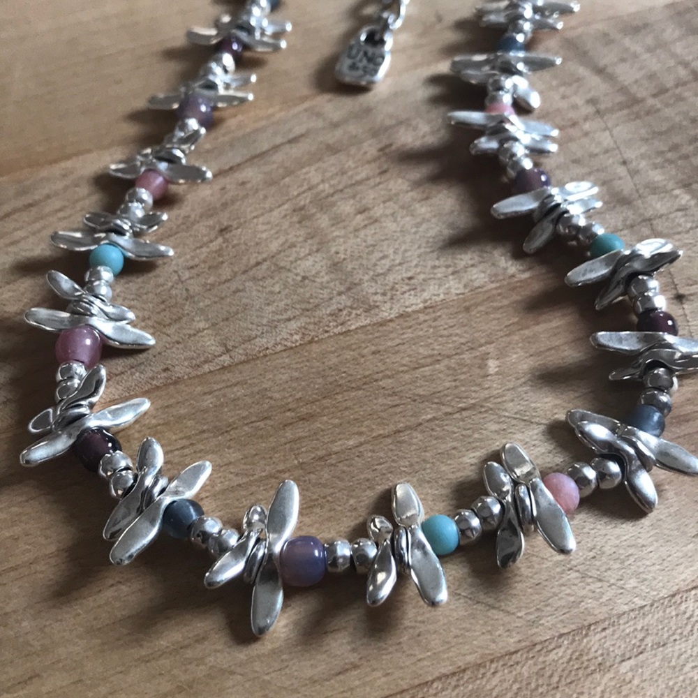 NWOT silver necklace, ANYTIME by Uno de 50